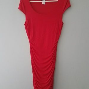 Red body-con ruched dress/St. Valentine's Day !